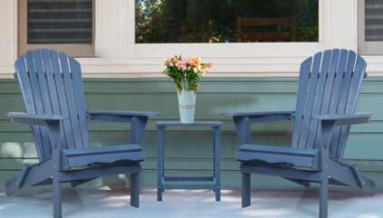Pack Of 2 Wooden Folding Adirondack Chairs, Blue