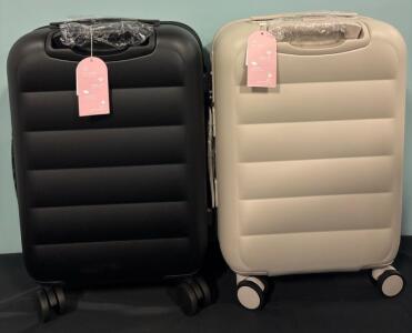 (2) Piece Snail White Luggage Set 39.5x23.5x57.5cm Beige And Black