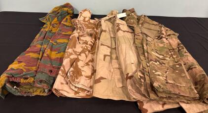 Military Jackets Collection with Various Camo Patterns, Button Closure, British Flag sizes M And XXL