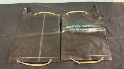 Potable Water Storage Bladder Bags, Black with Blue Text, Valve with Handles