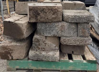 Pallet of 35 Various Concrete Pavers sizes (13x10x6.5&rdquo;) And (12x12x3&rdquo;)