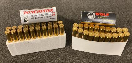 (1) Winchester 175 Grain (1) Wolf 160 Grain - 7mm REM MAG. (20 Rounds Per Box