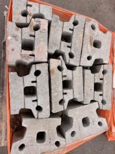 Pallet of concrete masonry units, specifically interlocking concrete blocks (9) sized 18x12x8&rdquo;