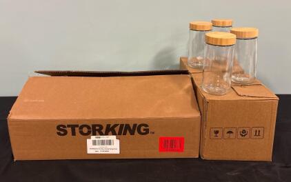Pull Out Drawer For Cabinet 14&rdquo;Wx22&rdquo;D And (8) Glass Canisters with Bamboo Lids
