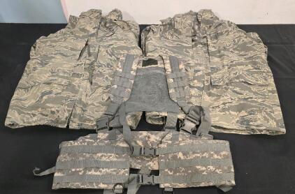 (2) Digital Hex Camo Jackets, Tactical Airman Vest