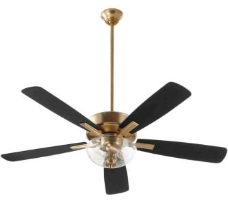 Quorum 4525-2280 Ovation 52" Ceiling Fan with Lights, Aged Brass