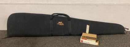 Fieldline Pro Series Padded Rifle Case ( Excellent Condition ) with (7) Center Fire Rifle Cartridges