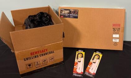 11&rdquo; Cast Iron Griddle (20 lb) Box of Bewesazy Grilling Charcoal And (2) Flexible Butane Lighters