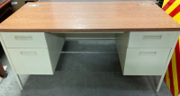 Metal Desk with Wood Top