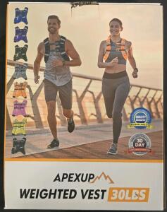 Apexup Weighted Workput Vest, 30lbs, Black