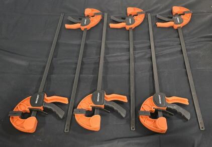 (6) Quick Release Ratchet Bar Clamps for Woodworking And More, 24" Units
