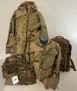 Military Clothing & Accessories Including Coats, Pants & Military Pack