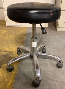 Black Leather Stool