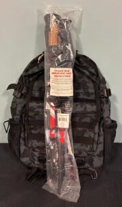 (1) Hiydosam Hiking Backpack Camo 18.5&rdquo; And Trail Buddy Trecking Poles Beetle Red Style