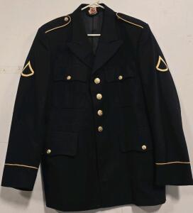Men's Army Blue Dress Coat, Size 38S