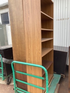 Rolling Flat Cart with Assorted Bookshelves