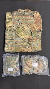 Osprey Assault Plate Carrier Vest Size 190/108 MTP Camo w/ 9 Pouches, UK Military NSN 8470-99-213-3770