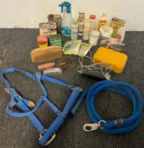 Equestrian Veterinary, Grooming & Tack Set, Includes Halter, Lead Rope, Grooming Tools & More
