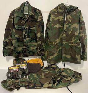 Military Clothing Including Coat, Shirt, Pants, Gloves, Pouches & More