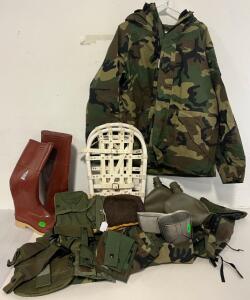 Military Clothing & Accessories Including Coat, Pants, Boots, Snowshoes & More