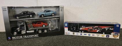 Diecast Car Hauler & NASCAR FedEx Racing Transport Truck