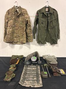 Mixed Lot Military Surplus: US Multicam, Dutch Field Shirt, Tactical Vest, Pouches, 10+ Items