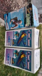 (OFFSITE) Aqua Leisure Cool Comfort 72"x28" Pool Lounge & Fluid 74"x26" Foam Pool Float, Blue, New in Box