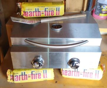 (OFFSITE) Stainless Steel 2-Burner Portable Tabletop Propane Gas Grill w/ Thermometer & Regulator