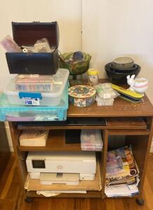 (OFFSITE) HP Printer (Powers On) -Desk - and Contents - Buyer Responsible For Loading Their Own Items