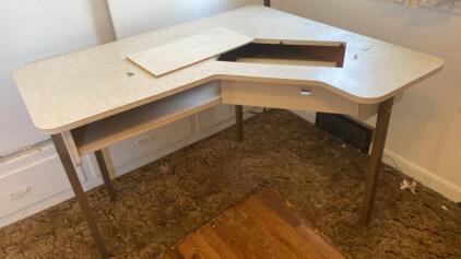 (OFFSITE) Corner Sewing Table 30x48x41 with Contents