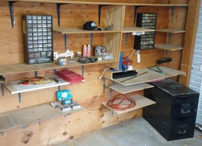 (OFFSITE) Lot of Assorted Tools/ Accessories w/ Approx. 1'x 2&frac12;'x 2&rdquo; Black Metal Filing Cabinet
