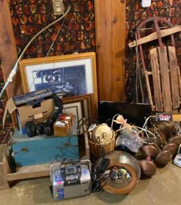 (OFFSITE) Vintage Sled - Bow- Camera and Lenses- Monitor and so Much More
