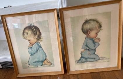 ( Offsite ) Boy and Girl Praying - Framed