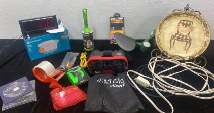 Tzumi Dream Vision- Virtual Reality Goggles ( Never Been Used ) / Emerson Click Radio ( Works ) / Chicken Plate with Stand / and More