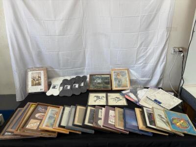 Collection of 20 Photo Frames and Decorative Art, Various Styles and Sizes