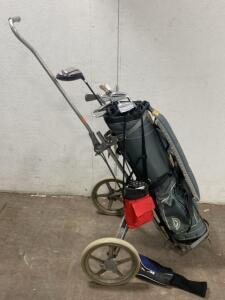 Golf Clubs / Bag / Caddy - Various Clubs - Wilson/ Spalding/ and Affinity Xplode Driver