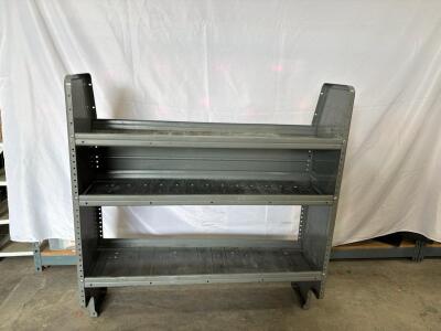 Gray Metal Shelving Unit with 3 Shelves, 72"x48"x18" Dimensions