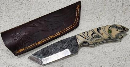 (1) Fixed Blade Cold Steel Utility Knife With Resin Handle And Sheath