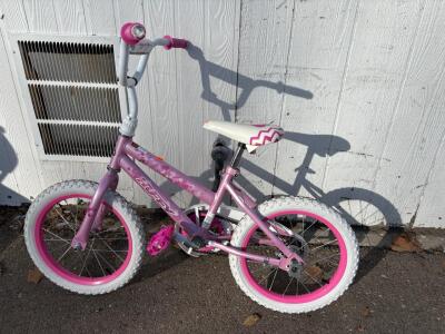 Huffy Disney Princess Children's Bicycle, 16-inch Wheels, Pink and White
