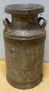 Vintage Galvanized Metal Milk Can 19&rdquo; Tall