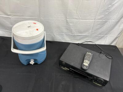 JVC HR-VP672U VCR with Remote, Igloo 5 Gallon Water Cooler