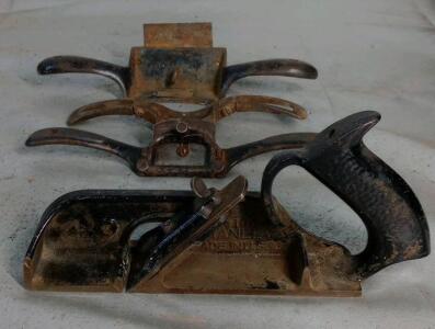 (1) Vintage Stanley No 190 Rabbet Hand Plane & (3) Vintage Scrapers