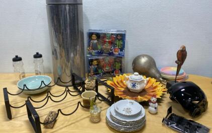 New Encanto Toys / Parrot/ New Jet Black Helmet / Metal Wine Holders and so Much More