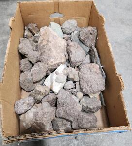 Box Of Various Rough Mineral Rocks
