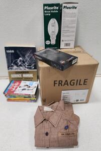 (1) Signature Hardware Eastland 1-Light Medium E-26 Wall Sconce in Brushed Nickel (2) Plusrite 400W Metal Halide Lamp (1) iPhone 8/7/6S Plus UAG (Urban Armor Gear) Monarch Series Case And More