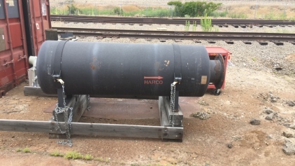 Harco Tank and Pallets of Assorted Items