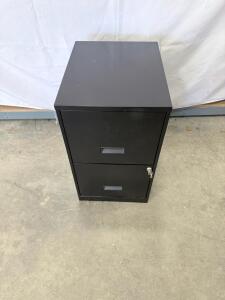 Black Metal Vertical File Cabinet with Lock, 2-Drawer