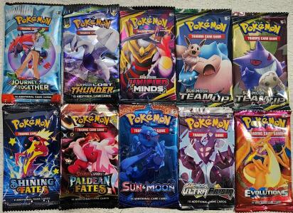 Lot of 10 Pok&eacute;mon Booster Packs Reproduction Replicas