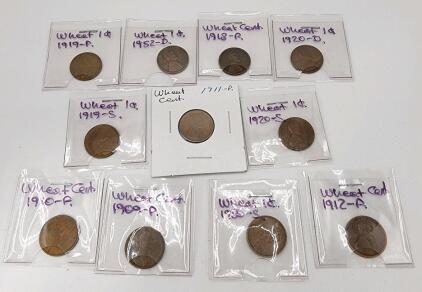 (1) 1911-P Wheat Penny Coin (1) 1919-S Wheat Penny Coin (1) 1920-S Wheat Penny Coin And More Wheat Pennies