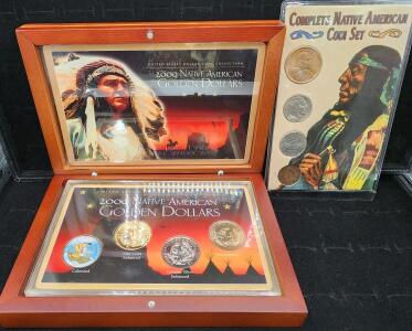 (1) Complete Native American Coin Set (1) Box United States Dollar Coin Collection 2009 Native American Golden Dollars